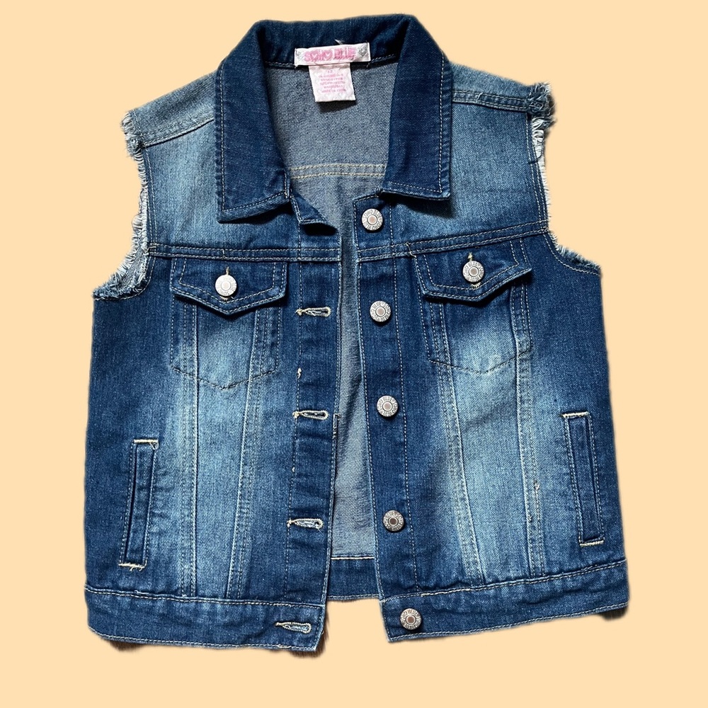 Denim girls vest
